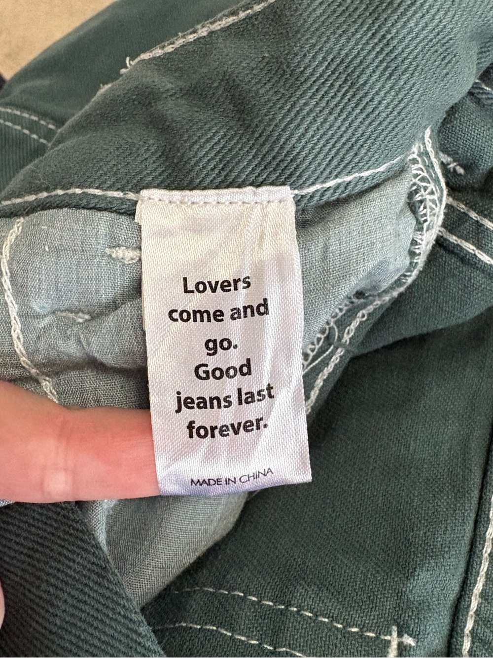 PacSun Low Rise Carpenter Pants Size 26 Green Contrast Stitch - Picture 8 of 8